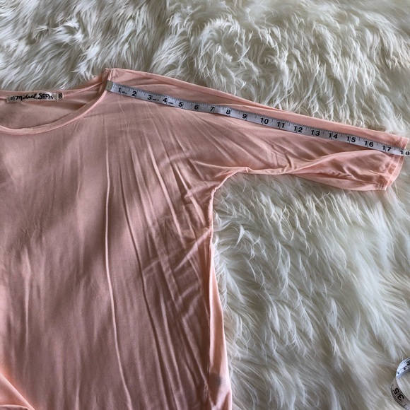 Michael Stars High Low Blouse Pink Peach One Size - Picture 10 of 13